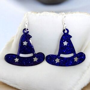 Purple Twilight Handmade Witch Hat Earring
